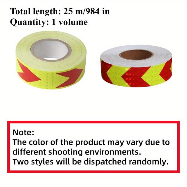 TEMU 25m/984in, High Visibility Reflective Tape, Reflective Guide Signs, Reflective Stickers, Reflective Tape Suitable For