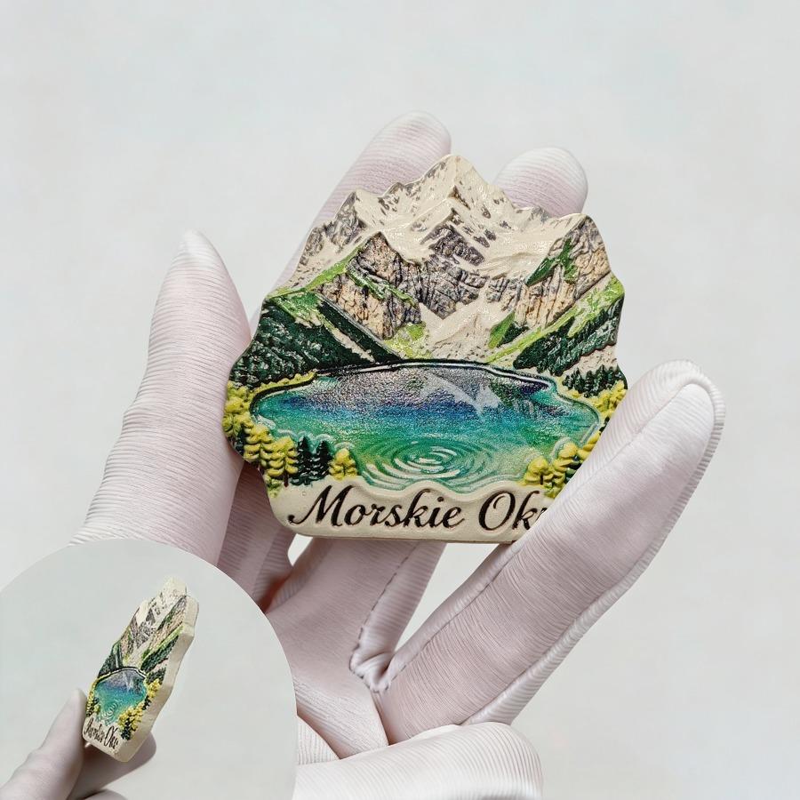 TEMU 1pc Poland's Lake Magnetic Sticker - 3d Embossed Resin Fridge Magnet Suitable For Travel Decor, Polish Souvenir, Kitchen Decoration Gift For Home, Magnets For Polish Enthusiasts