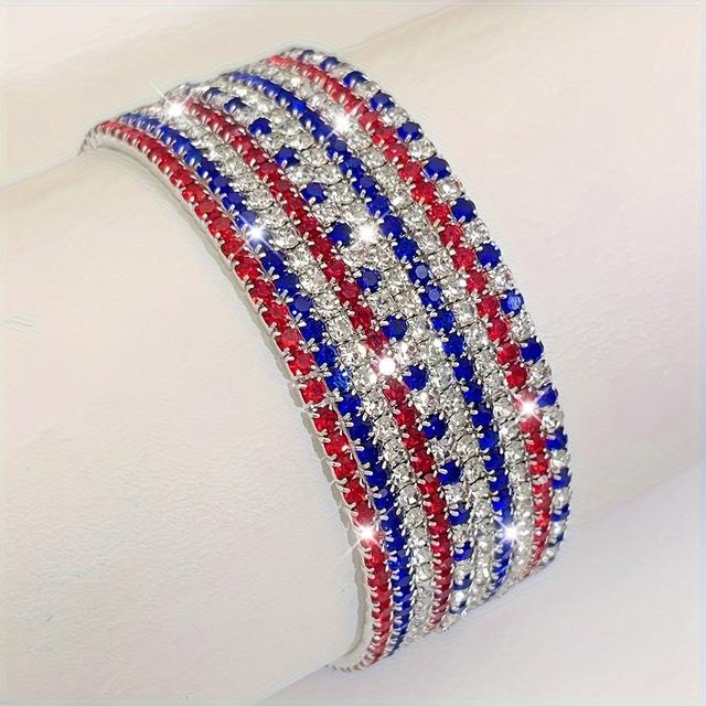 TEMU 10pcs Bohemian Red, Stretch Bracelets Women/ Men Silvery Plated Copper Elastic Bangles Exquisite Shiny Handmade Sparkling Bracelets Minimalist Vintage Stackable Wristband Set