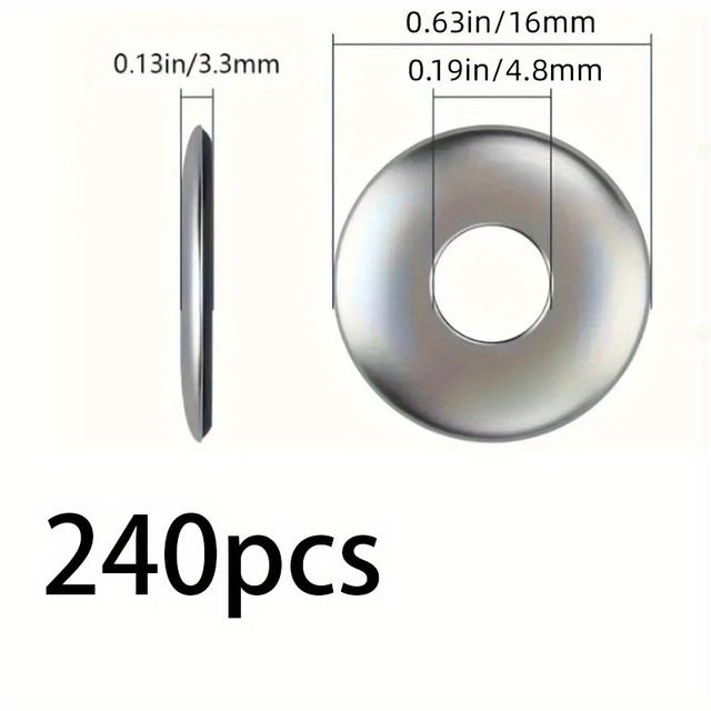 TEMU ネオプレンゴムワッシャー 240枚、ゴムガ付きシーリングワッシャー、高耐久シー、各種サイズ、変形三角頭、セルフタッピングネジ、工業・科学用、ゴムガネジワッシャーキット