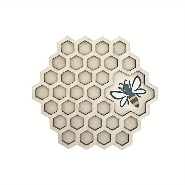 TEMU 1pc Creative Honeycomb Coaster, 3d Embossed Wooden Honeycomb Ornament, Home Dining Decorative Coasters