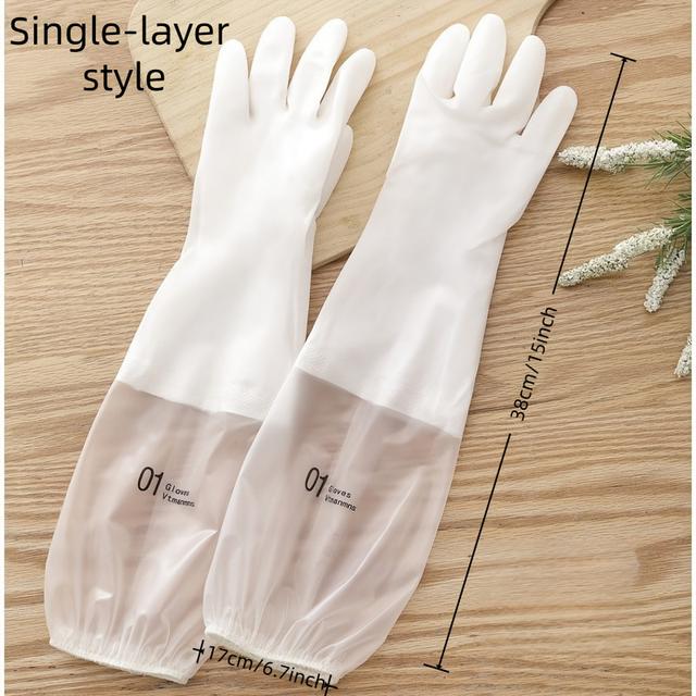 TEMU 防水耐久性素材裏地付きキッチン用食器洗い手袋 - 耐摩耗性で傷つきにくい。キッチン作業、食器洗い、洗濯に最適。忙しいママや家庭用の便利なアシスタント