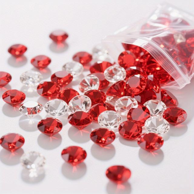 TEMU 3650pcs Real-looking Fake Diamonds - Gemstones Suitable For Wedding, Christmas & Vase Filler Centerpieces, Table Decorations, Candle & Makeup Stand Beads - Pack For Home Decor