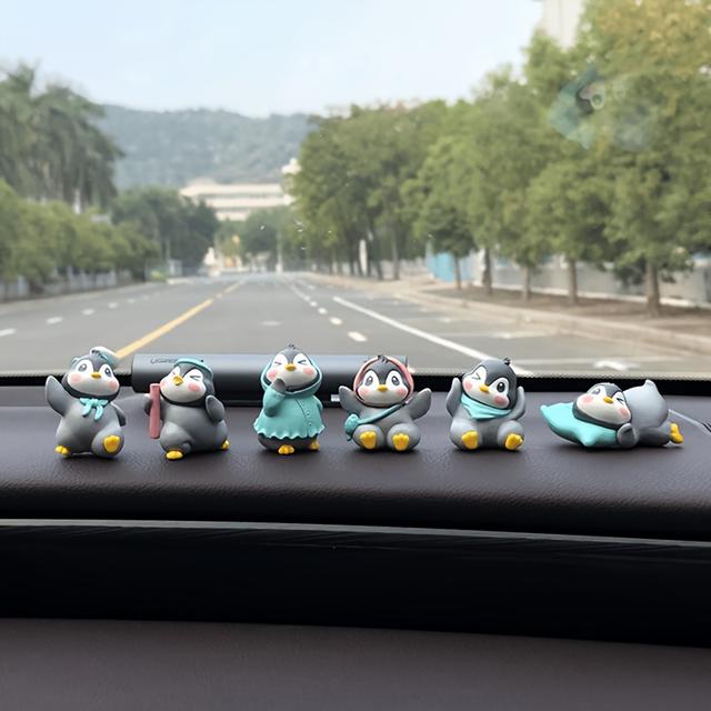 TEMU Conjunto de Decoración para Coche de Lindos - Adorno Colgante de Resina para Salpicadero en Estilo Dibujos Animados, Decoraciones Interiores del Auto