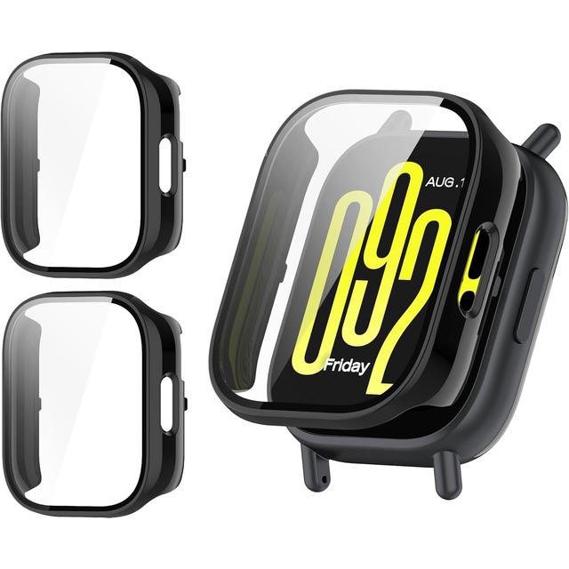 TEMU 2pcs Set: Suitable For Redmi Watch 5 Active/lite Watch Case, Hd Tempered Glass Screen Protector + Pc Hard Shell Integrated Watch Case, Accessories For Redmi Smart Watches