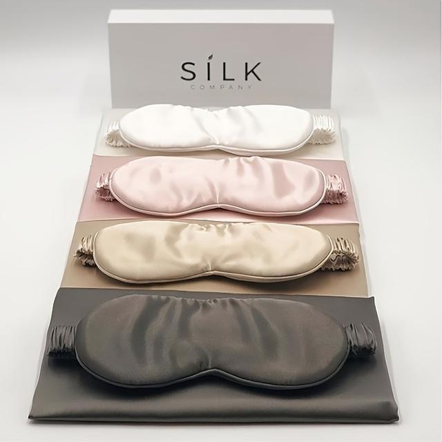 TEMU 2-balení luxusních hedvábných mask na spaní z morušového hedvábí - dvouvrstvá zatemňovací, prodyšná maska na oči, jemné růžové/šedé/béžové/zelené lemování, čirá bílá/červená/černá, na