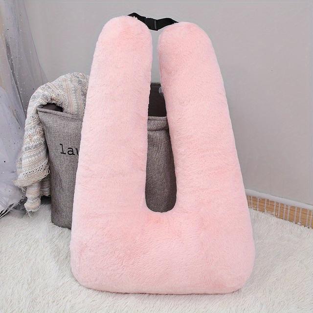 TEMU Un coussin de voiture multifonctionnel, un oreiller de soutien lombaire et cervical en peluche en de U, adapté au sommeil et à .