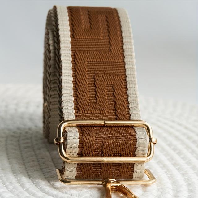 TEMU Alça de Ombro Ajustável com 55 Polegadas - um Design Jacquard Bordado de Qualidade com um Padrão de (Disponível em , Branco, e Azul) - Fabricada em Nylon Resistente com Acessórios de Metal