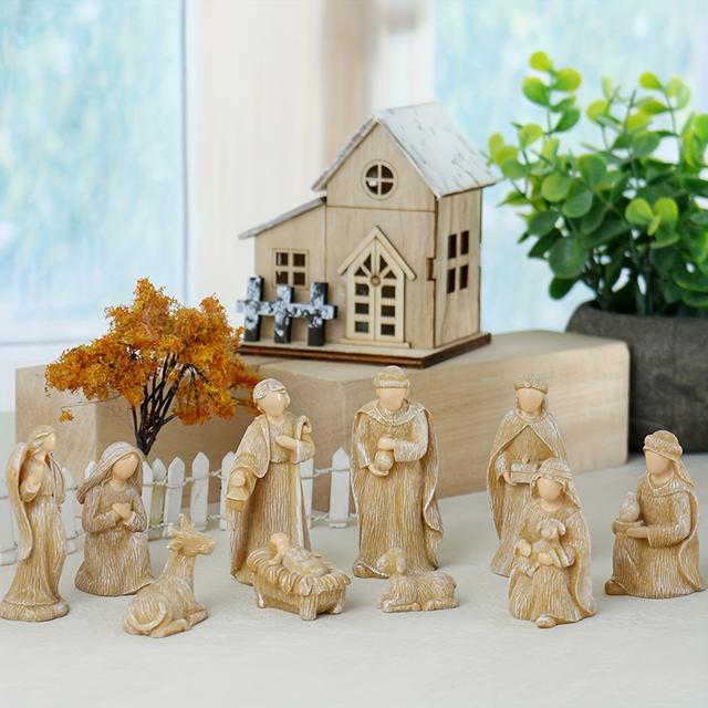 TEMU 10pcs Christmas Nativity , Resin Craft Ornaments, Decor Gift