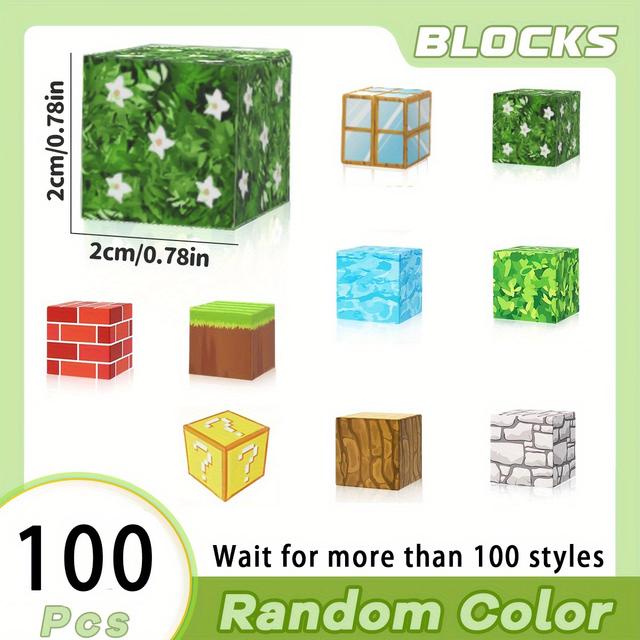 TEMU 30/50/100pcs Magnetic Building Blocks Set - Build Magnet Scene, Educational Construction Toy Kids,birthday Architecture & Geometric Shapes Toys