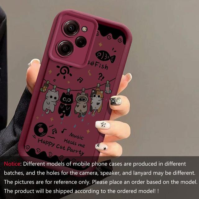 TEMU حافظة أنيقة وقابلة للتكيف لهاتف Poco X5 Pro، مثالية للاستخدام العادي مع قطة مرحة.