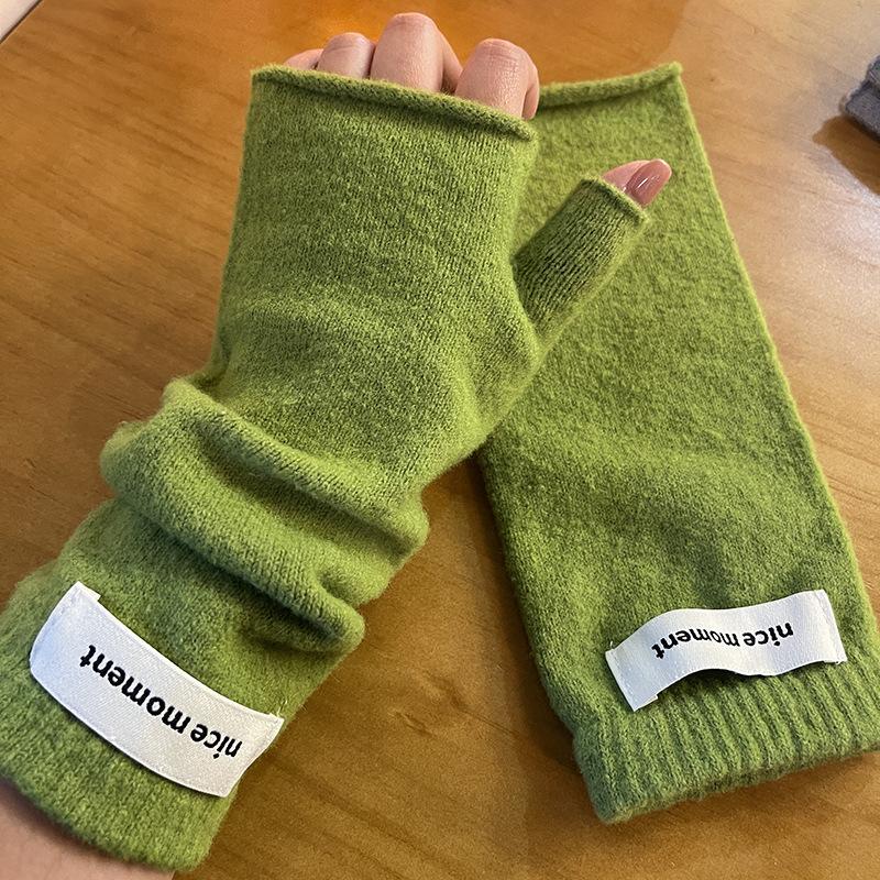TEMU Y2k Warmer Long Fingerless Gloves Arm Cover Mittens Christmas Gift Fashion Women Gloves