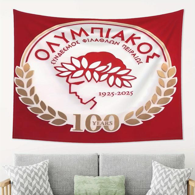 TEMU Of Tapestry - , Soundproof & Warm, Red & Golden Polyester Wall Hanging With Wreath Design, Home Decor Or Gift, Decorative Tapestry | Vibrant Wall Art | Tapestry, Wall Decor