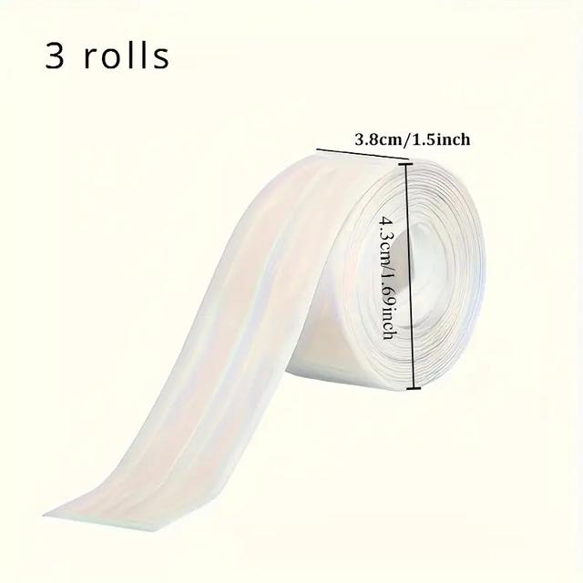 TEMU 3 Rolls Kitchen And Bathroom Waterproof Tape, Easy-to-cut Sink And Toilet Seal Tape, Halloween And Christmas