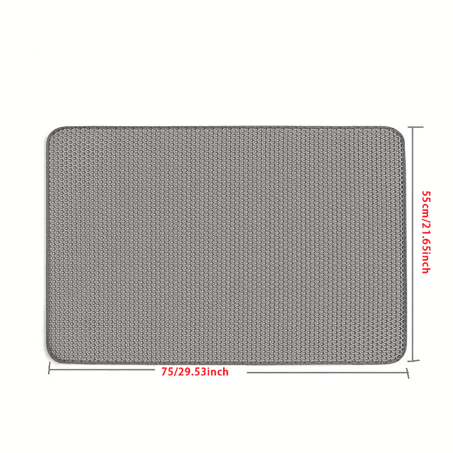 TEMU Double-layer Cat Litter Mat Made Of Eva Material - Odor-resistant, Non-slip, And Easy To , Suitable For Indoor Cats, Durable And Comfortable Pet , Modern Pet Additions, Easy-to-clean Material