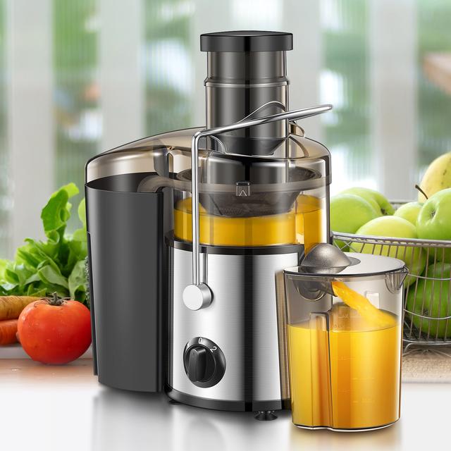 TEMU 500W Centrifuge Juicer Extractor | 3 Brede Voedingssleuf voor Fruit en Groenten, Makkelijk Schoon te Maken, Roestvrij Staal, 403 Roestvrij Staal Kwaliteit, Stekker Voeding, 220V-240V Werkspanning