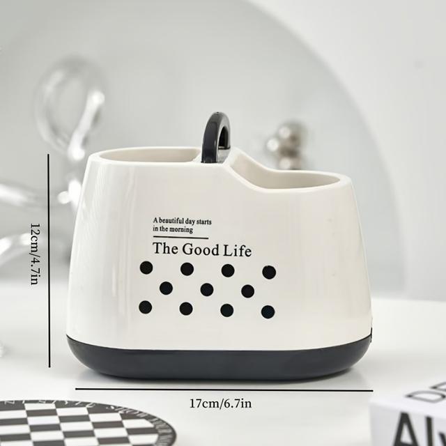 TEMU Один кухонний органайзер, що відзначає стильним дизайном, спеціально розроблений для зберігання паличок для їжі та виделок, з дренажною системою та знімною конструкцією для зручного очищення