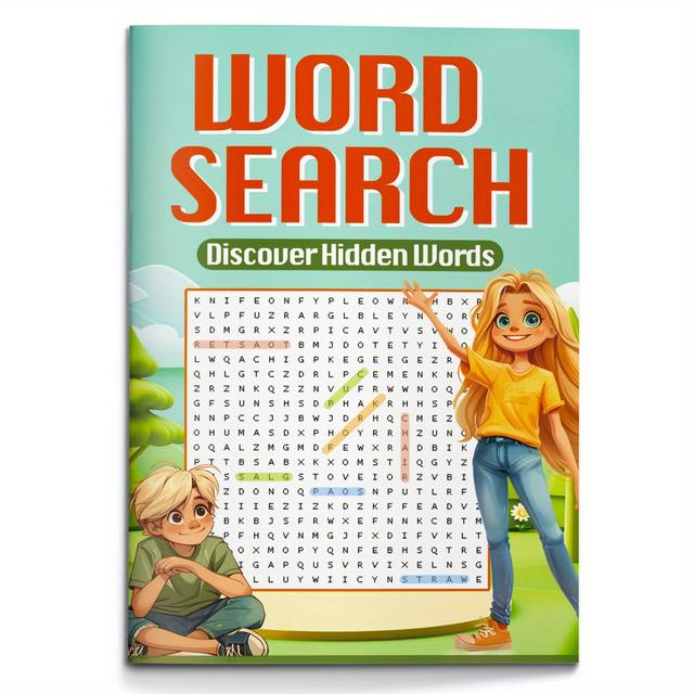 TEMU Word Search Puzzle Book For Kids | Discover Hidden Words & Boost Spelling Skills - Fun Brain Game