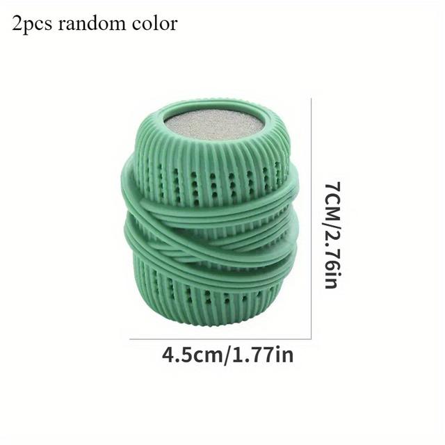 TEMU 2pcs Reusable Laundry Balls With Built-in Liquid Dispenser - Anti- , Knot-free Washing For Clothes & Fabrics