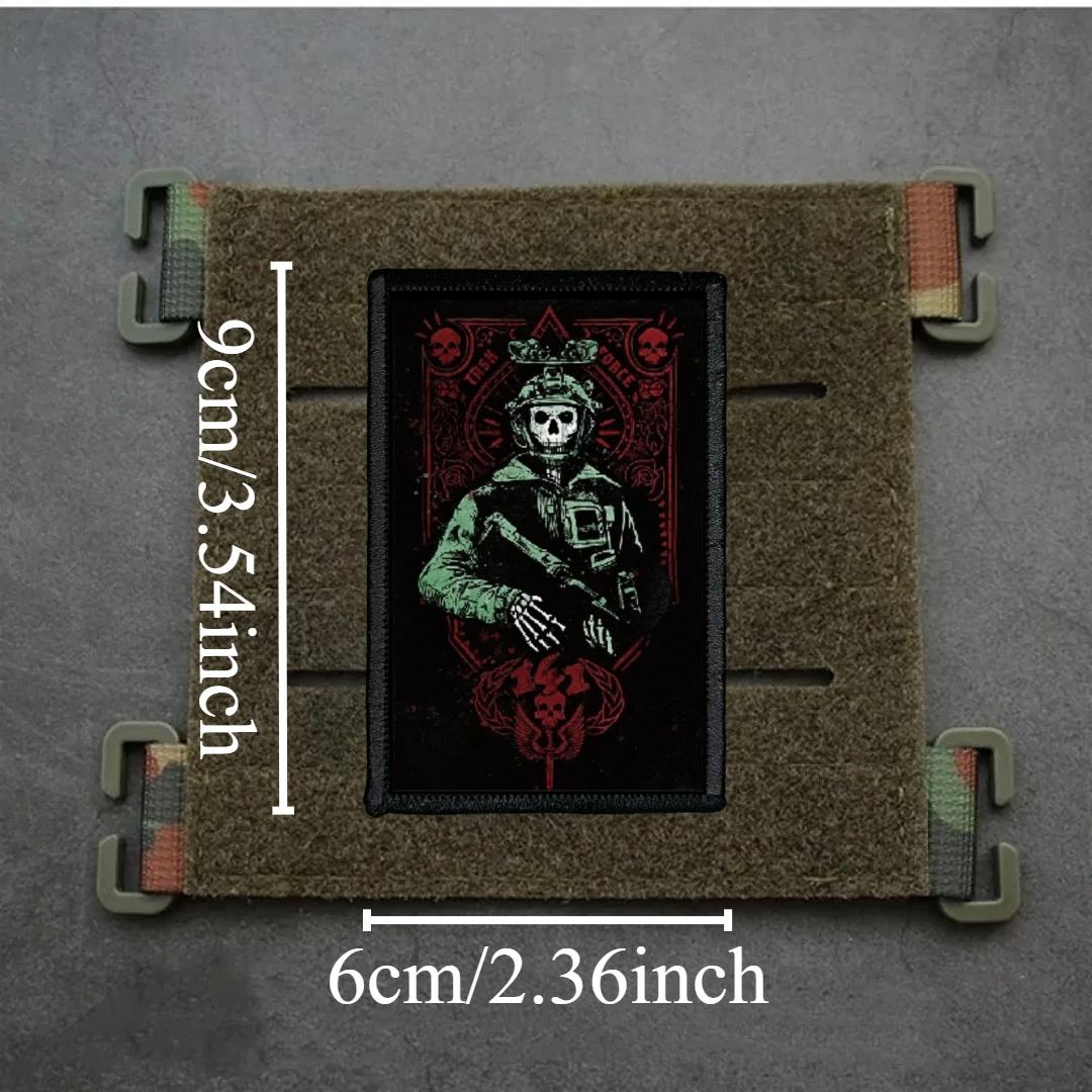 TEMU Tactical Patch Task Force 141 Code Mask Morale Badge Military Backpack Sticker Printing Hook Loop Patches