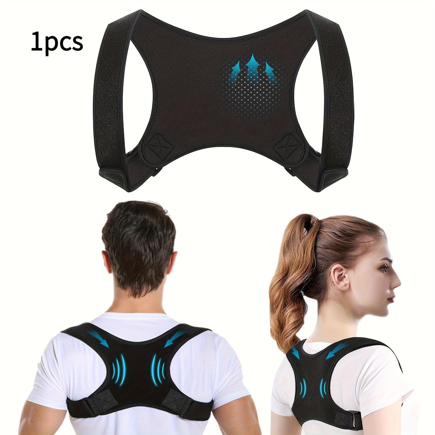 TEMU Unisex Posture Corrector Back Brace With Adjustable Positioning - Support For Lower/upper Back, Posture Improvement, Sitting & Standing, Travel - Shoulder & Spine Device, Hand Washable (no)