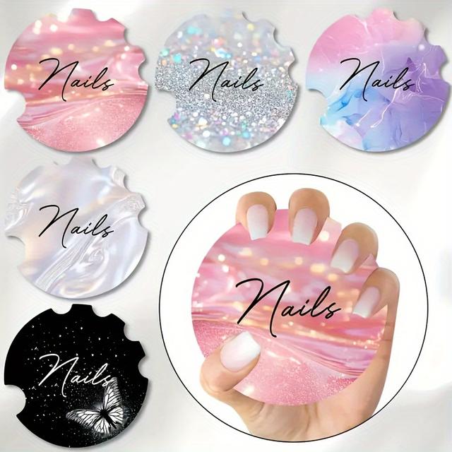 TEMU 5pcs Disc, Photo Nail Display, , Sign, Nail Sign, Gift For Her, Nail , Salon Deco