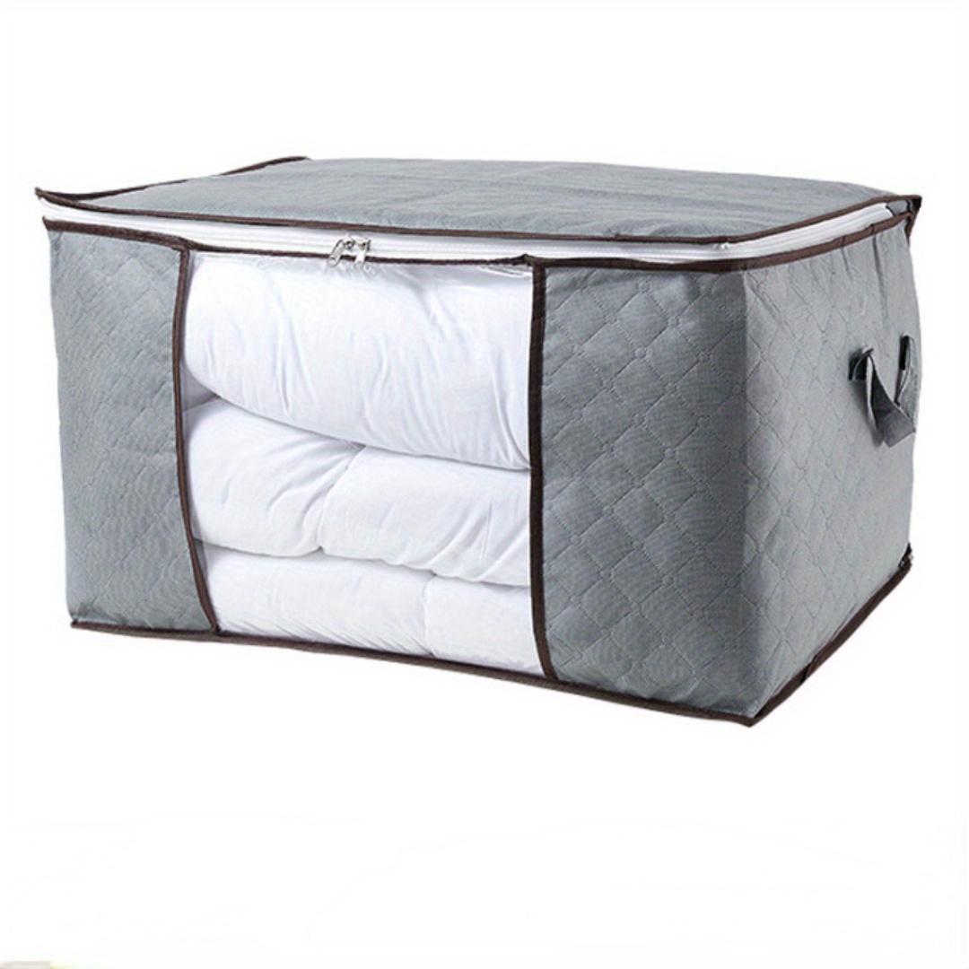 TEMU Extra Large Zippered Storage Organizer Box - Portable Multi-functional Clothing Storage Container, Suitable For Home And Dorm Use, Under-bed Storage
