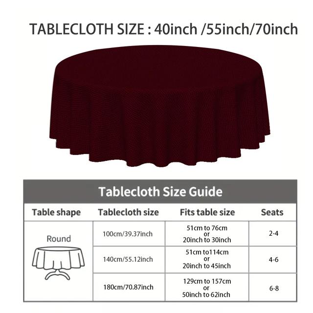 TEMU 1pc Printed Round Tablecloth With Background, Home Dining Tablecloth, Office Tablecloth, Desk Writing Tablecloth, Home Tablecloth, Round Table Mat