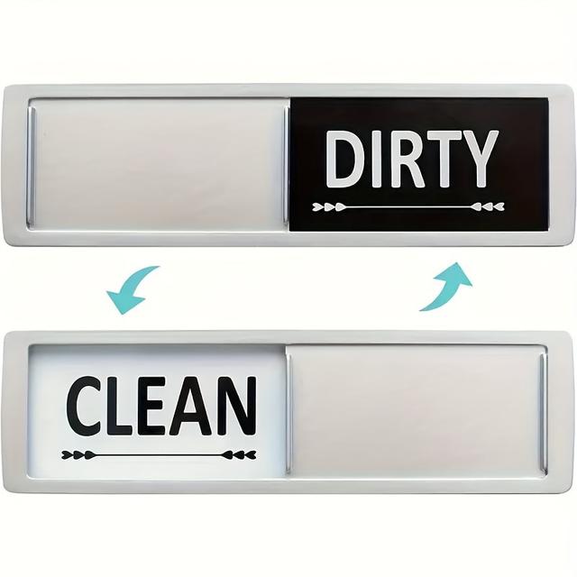 TEMU Dishwasher Magnet Clean/dirty Sign - Non-scratching, Strong Magnet Or Adhesive Options, Easy-to-use Indicator For Clean Or , Acrylic Material, Rectangle Shape, Dishwasher Magnet