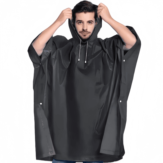 TEMU Portable Thickened Raincoat For Travel, Waterproof Outdoor Poncho, Reusable Camping Rain Cover, Travel Gear