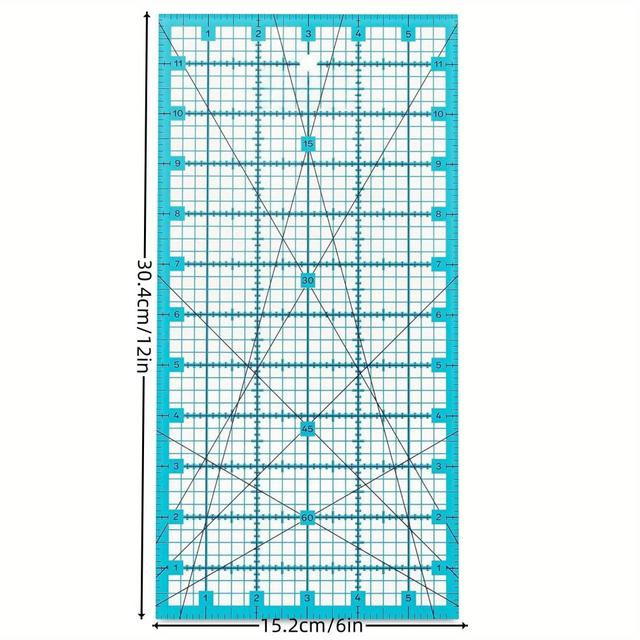 TEMU Regla Acrílica Transparente: Antideslizante, de Calidad, Ideal para Medidas Precisas en Costura y Acolchado