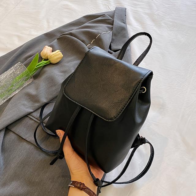 TEMU Mochila Mini de Gran Capacidad para Mujer - Bolso de Multifuncional con Cierre de Cordón, Mochila para Viajes, Gimnasio - Bolso Casual Sólido para Mujeres