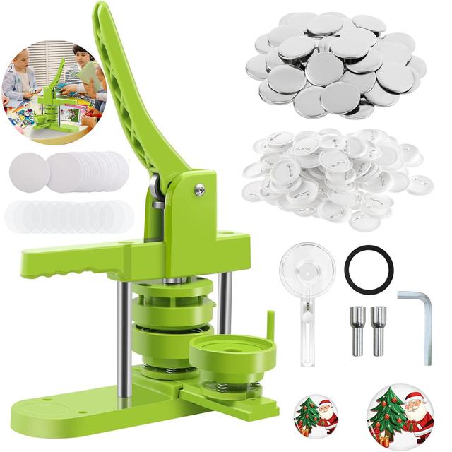 TEMU Maszyna do robienia przypinek 58 mm, nie wymaga instalacji, maszyna do robienia przypinek, maszyna do robienia odznak z 50 darmowymi materiałami do robienia przypinek