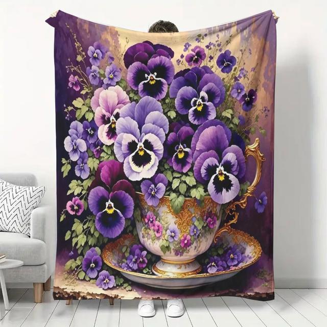 TEMU Cozy Flannel Blanket - Soft, Warm & For Couch, Bed, Car, - Hypoallergenic, All- Gift