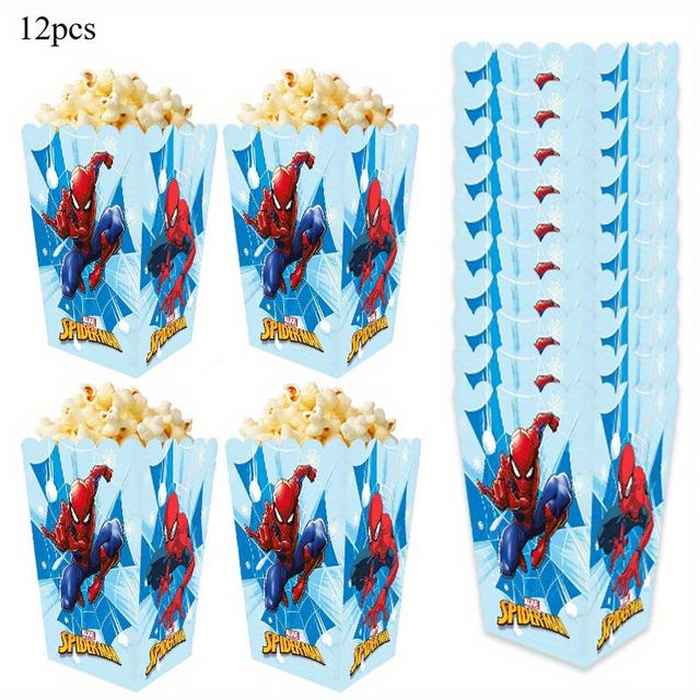 TEMU 12pcs -man Superhero Theme Popcorn Box Candy Zero-time Packing Box Suitable For Birthday Party Wedding Banquet School Graduation Ceremony Holiday Decoration For Christmas Halloween Thanksgiving