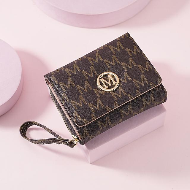 TEMU レディース ショートウォレット トレンド新作 70%オフ ファッション シンプルレター 携帯用 マルチカード 小銭入れ