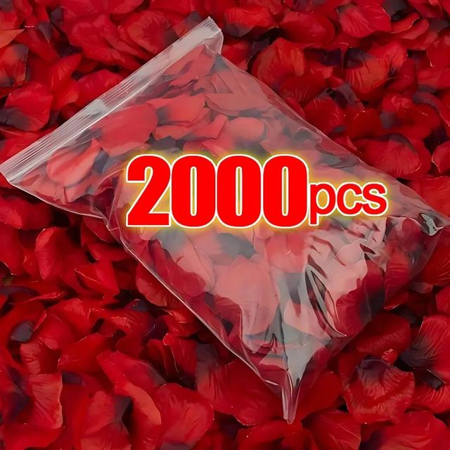 TEMU 2000pcs Artificial Fake Rose Petals Flowers For Romantic Wedding Party Favors Decoration
