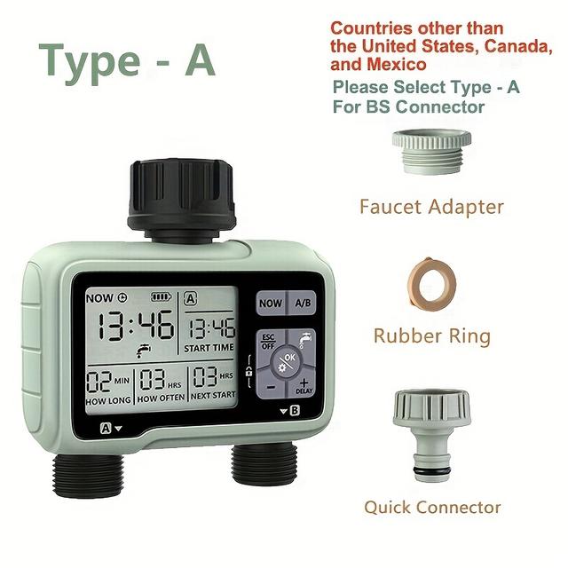 TEMU 1pc Eshico Super Timing -outlet Water Timer Precise Watering Up Outdoor Automatic Irrigation Fully Adjustable Program 4.72''x4.84''x2.17''