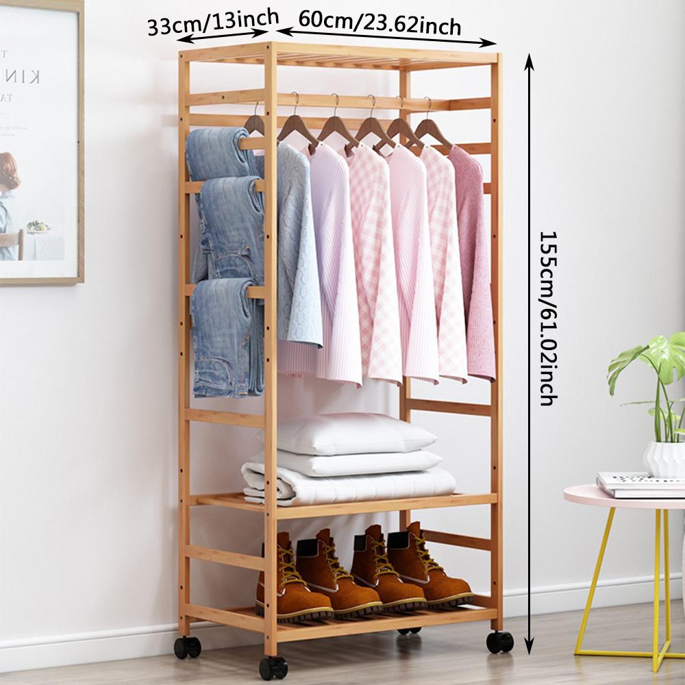 TEMU Sturdy Wooden Clothing Rack For Hanging And Displaying Garments