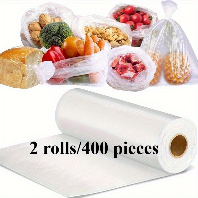 TEMU 400pcs Large Transparent Disposable Food Storage Bags - Ideal For Keeping Fresh At Supermarkets And Convenience Stores