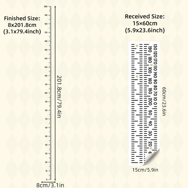 TEMU Wall Decal For Measuring Height, Perfect For Decorating A Nursery Or Bedroom, Made Of Removable Pvc With Accurate Scale