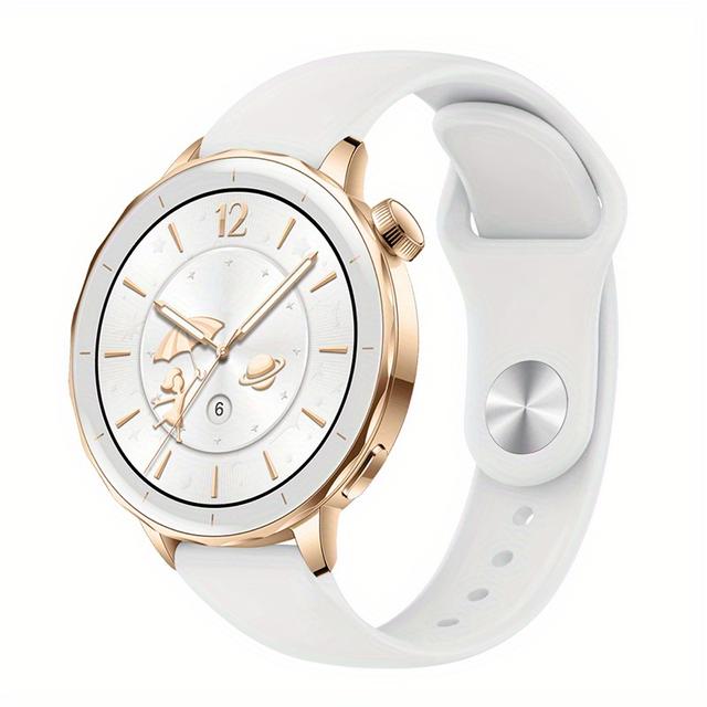 TEMU 18mm silikonové řemínky k hodinkám pro Huawei Watch 41mm/GT4 41mm Huawei Watch GT5 Pro 42mm, navržené pro snadnou výměnu. Tyto řemínky v ležérním stylu jsou vyrobeny z silikonového gelu.