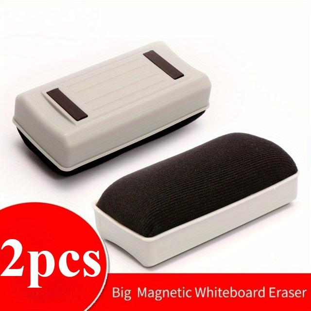 TEMU مسحاة بيضاء مغناطيسية متميزة 2 قطعة - مستطيلة، باللونين الأسود والأبيض، مع مغناطيس مدمج، سهلة التنظيف، مناسبة لغرف المؤتمرات، الدراسية، والألواح الزجاجية في ، أدوات تنظيف المكتب | مو