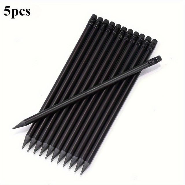 TEMU Premium Hb Pencils With Erasers - Luxurious Black Wood, Smooth Writing And Drawing Pencils - Sturdy And High-quality, Perfect For Students And Artists, Ideal For Sketching