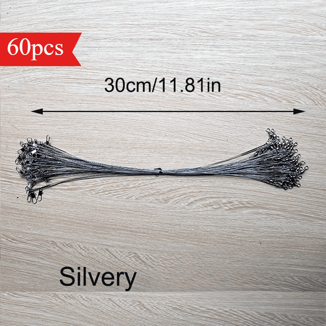 TEMU مجموعة من 60 قطعة لخط الصيد البحري بأسلاك فولاذية