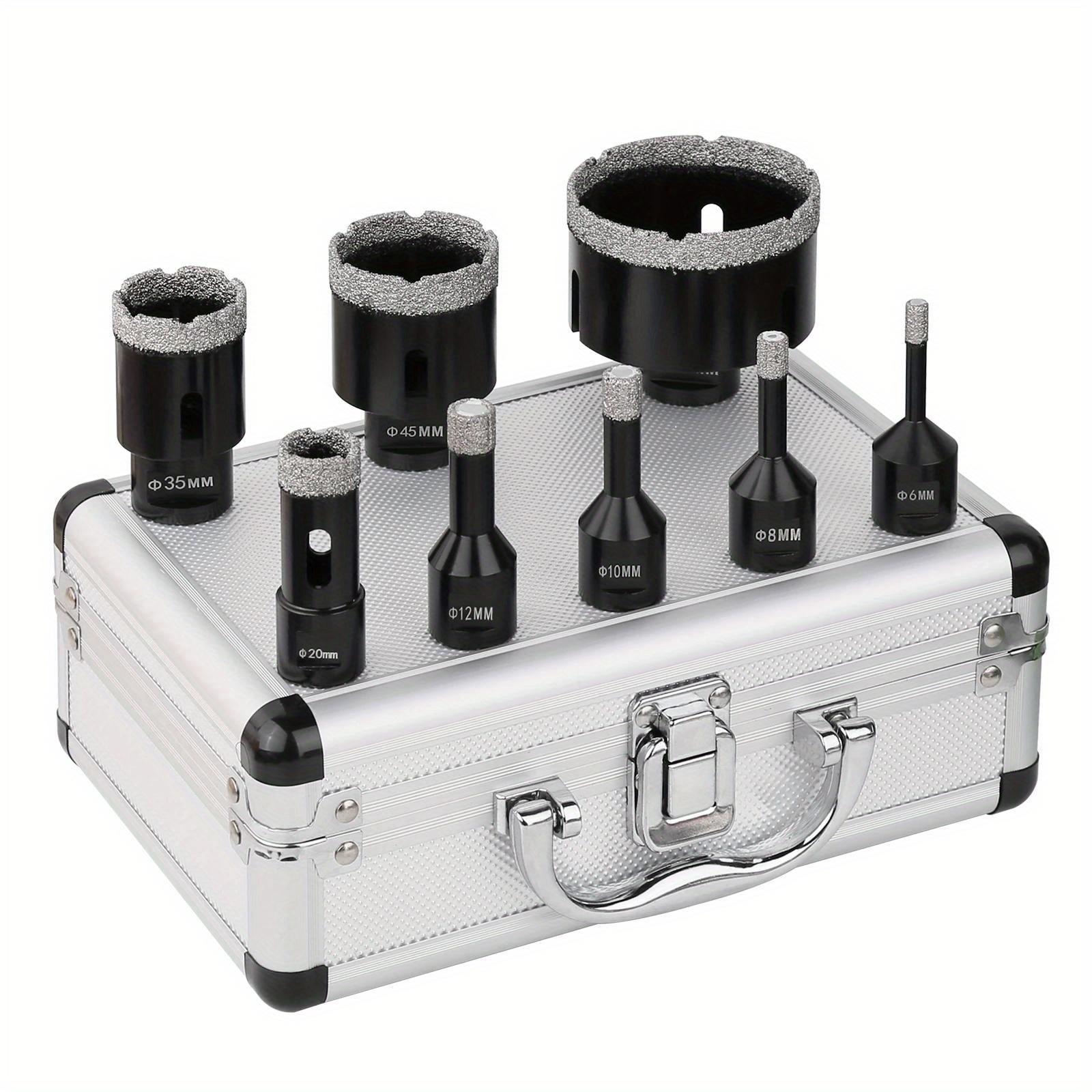 TEMU Set van 8 Diamant Gatenzaag Kernboor Bits in Maten 6, 8, 10, 12, 20, 35, 45, en 68mm met M14 Aansluiting, Geschikt voor het Boren van Marmer, Tegels, Keramiek, en Graniet