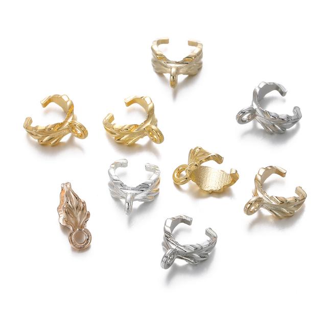 TEMU 50個/パック リーフ柄 シードビーズ 留め具ペンダント ジュラスプ DIYジュエリー制作用 ネックレス ブレスレットアクセサリー