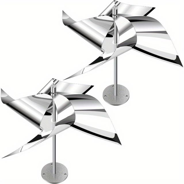 TEMU Reflective Wind Powered Scare Devices, Weatherproof Aluminum Reflective Spinning Deterrent For Outside, Protect Your Gardens, Patios And Roofs From Bird Problems