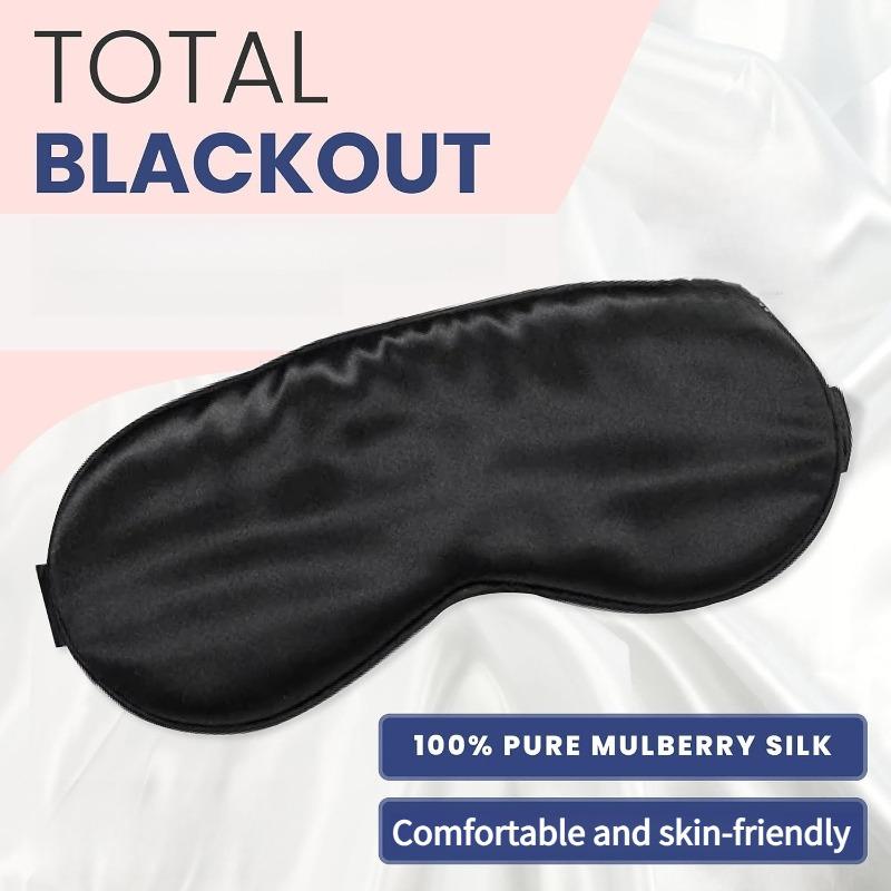TEMU Máscara de dormir de lujo de seda de 100 % , que bloquea sin presión en , máscara para ojos no ajustable adecuada para duermen de lado, máscara de seda para viajes y uso diario, unisex