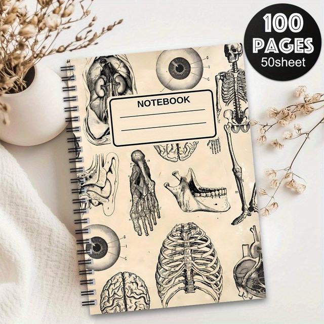 TEMU 1pc Aesthetic Nurse Nursing Spiral Notebook Travel Journal,nursing School Essentials Spiral Planner For Women,nurse Appreciation Gifts,nurse Graduation Notepads,human Anatomy Personal Organizer